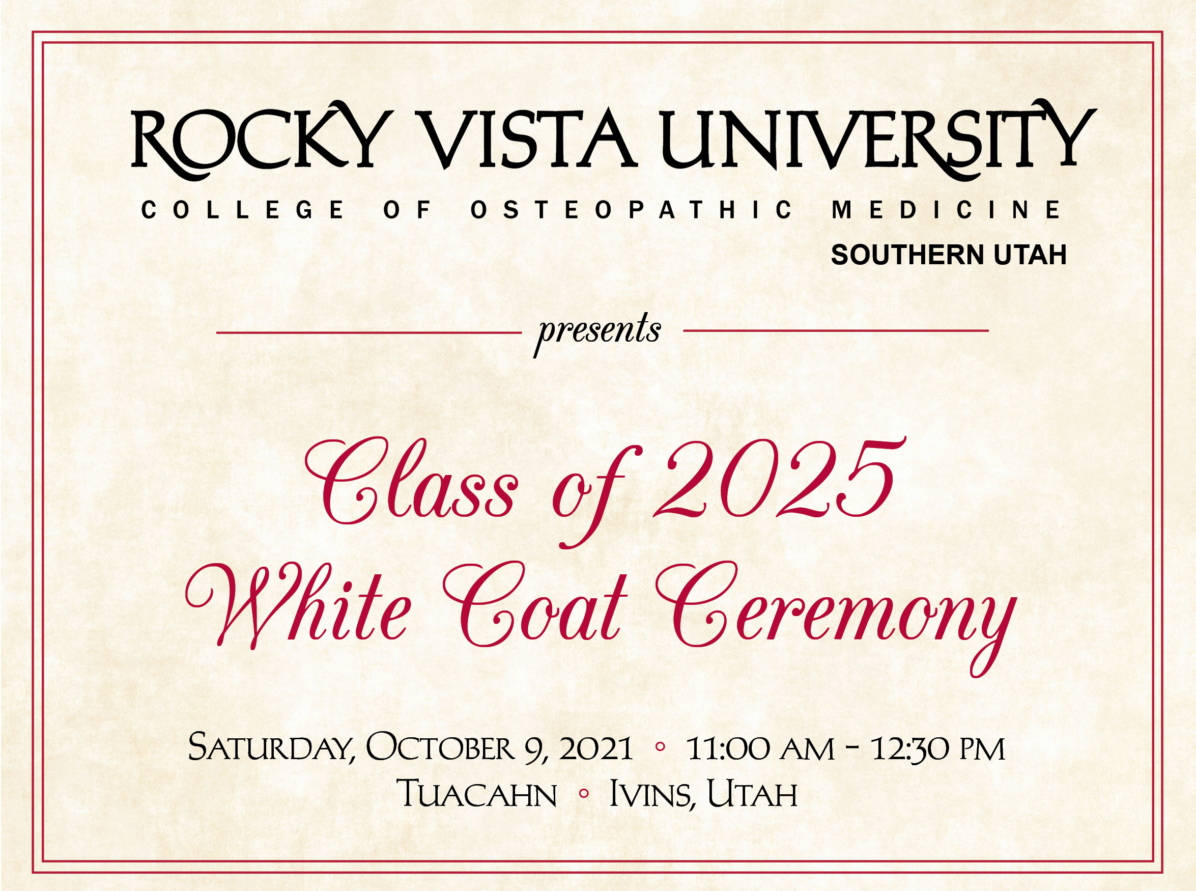 White Coat Ceremony Class Of 2025 Southern Utah Campus Rocky Vista University 3600