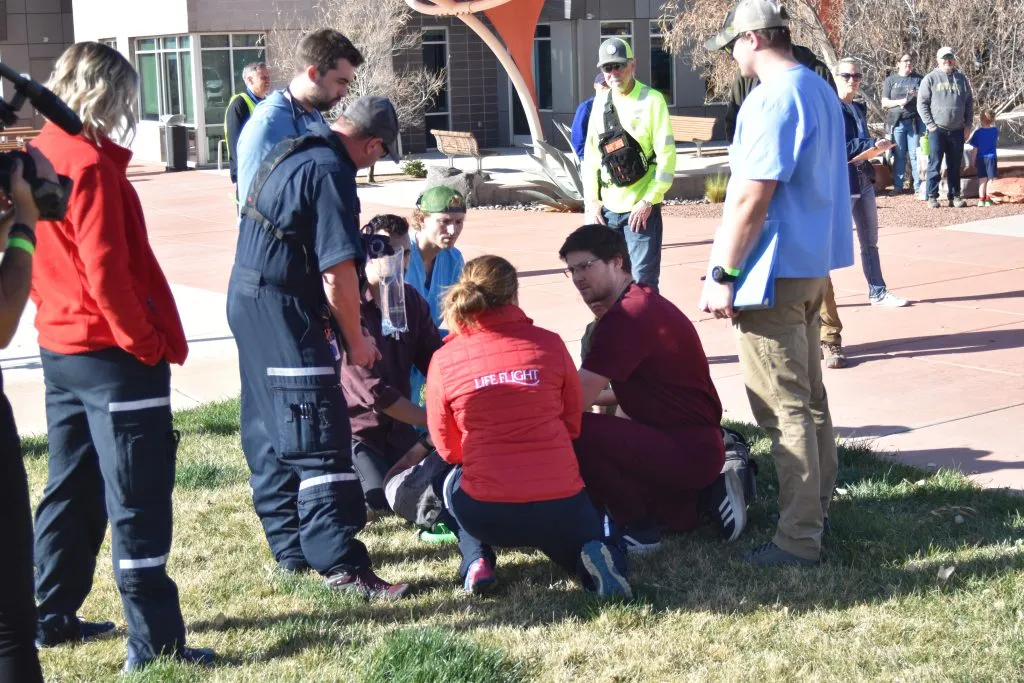 RVU Mass Casualty Training in Ivins Utah. Campus Life Flight