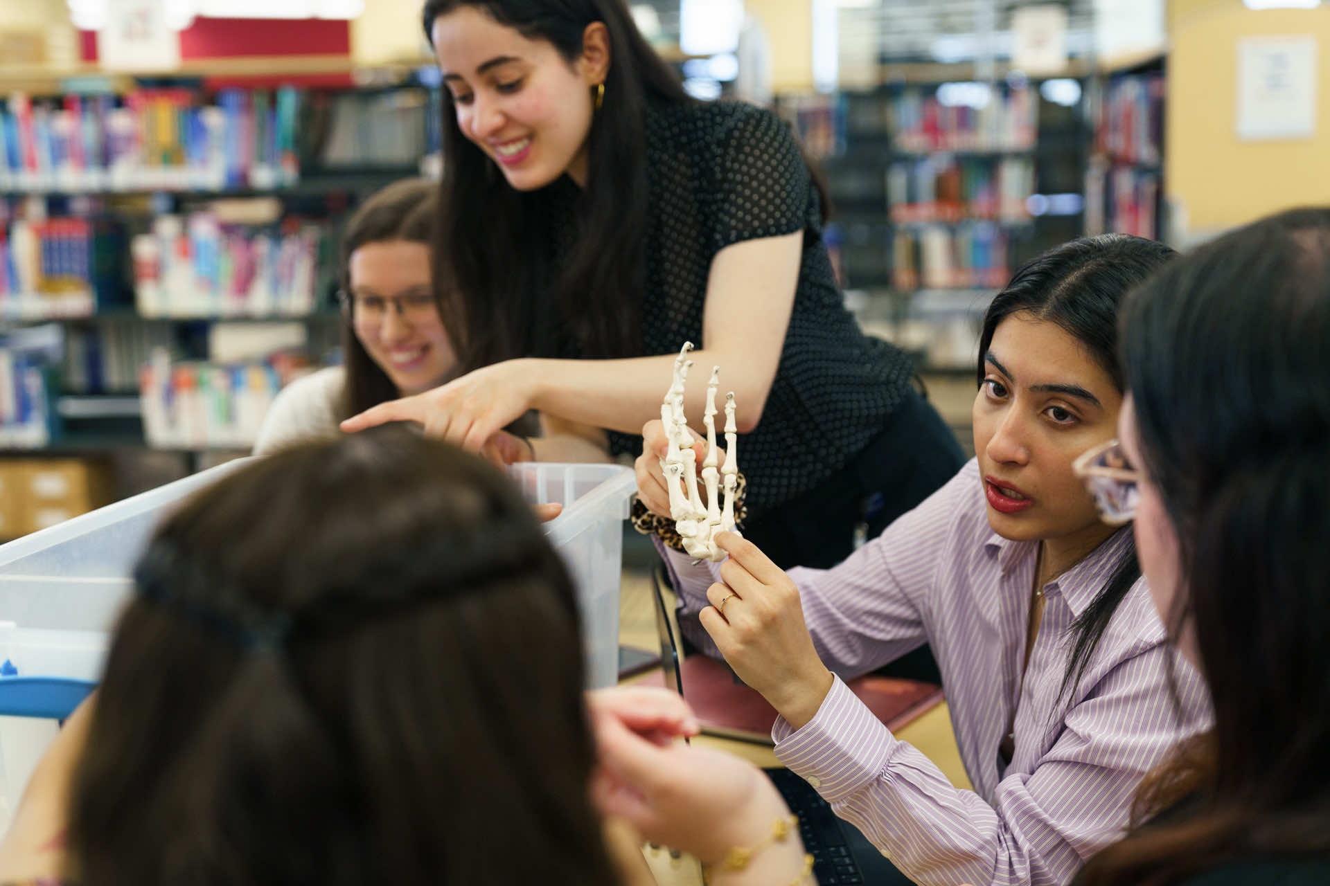 Med students working in a group. 