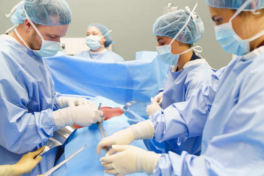 Students in the OR in the classroom. 