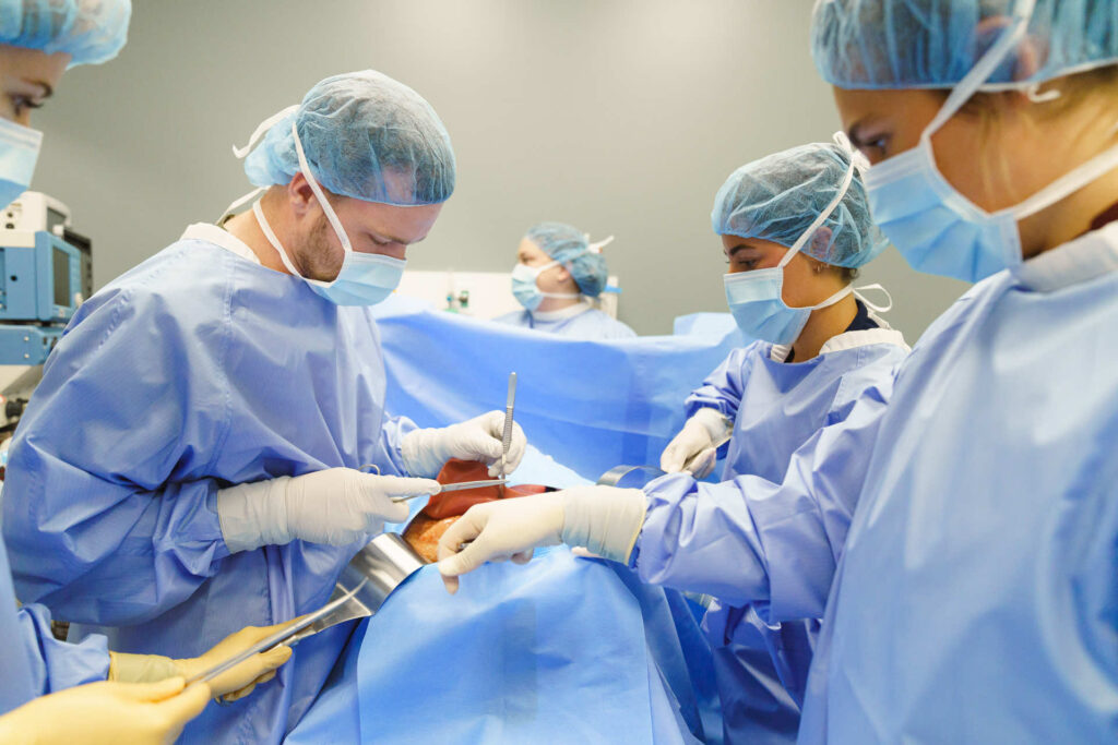 Students in surgery.